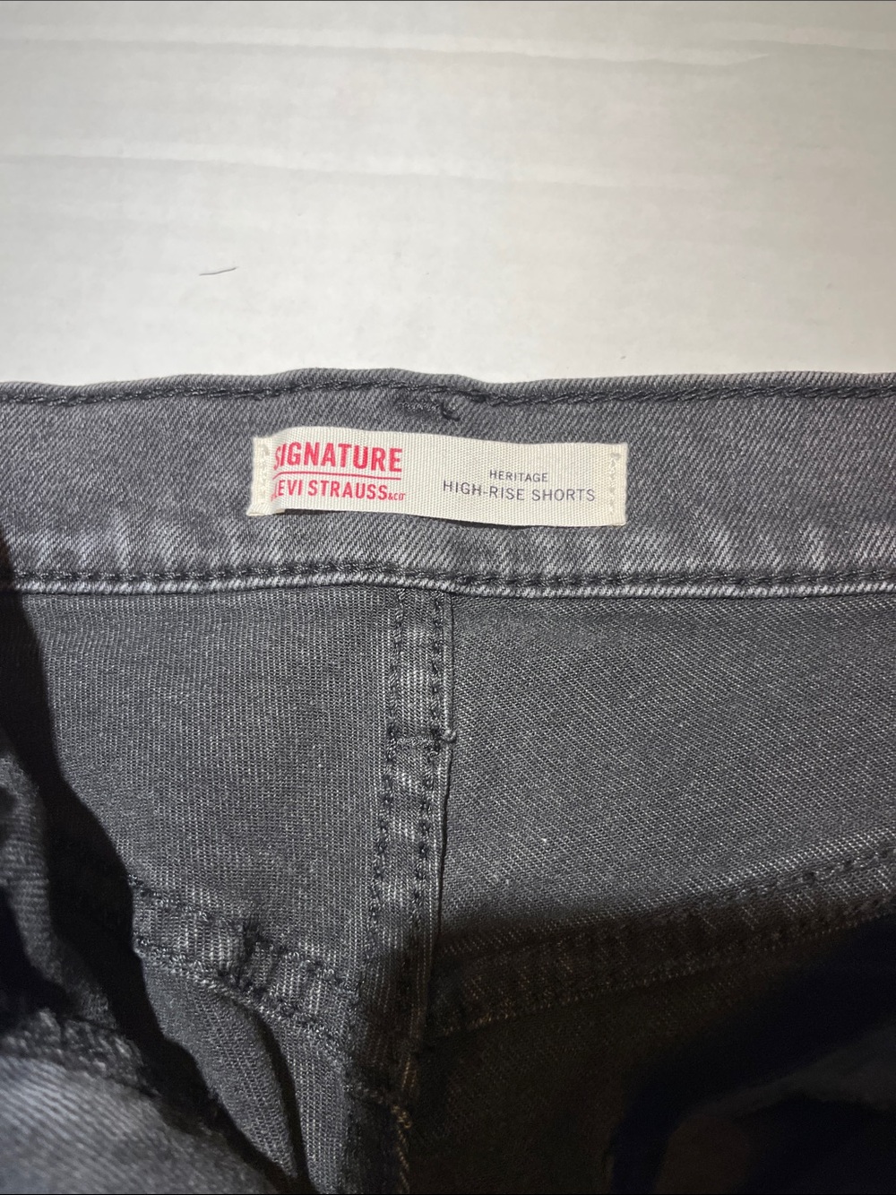 Levi's Black Frayed Hem High-Rise Denim Shorts - Picture 2 of 8